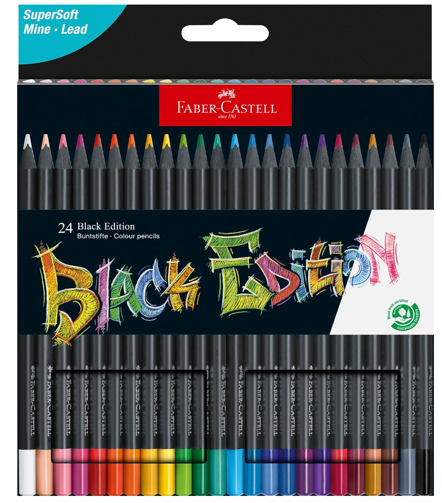 Faber-Castell Black Edition Colored Pencils, 1 Count (Pack of 24)