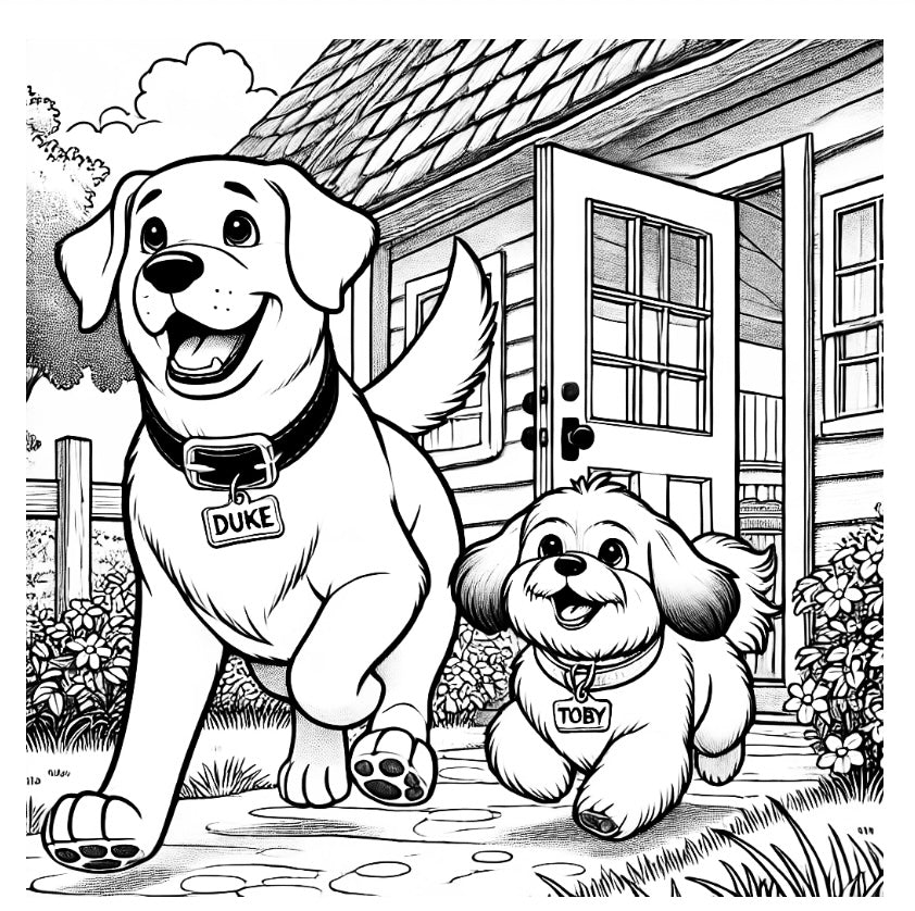 Duke and Toby's Treasure Hunt Coloring Book