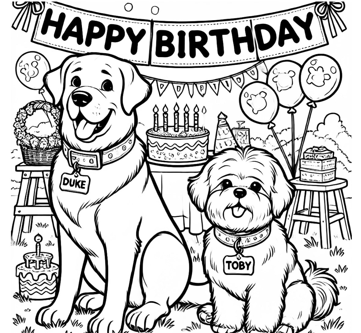 Duke and Toby's Birthday Party Coloring Book