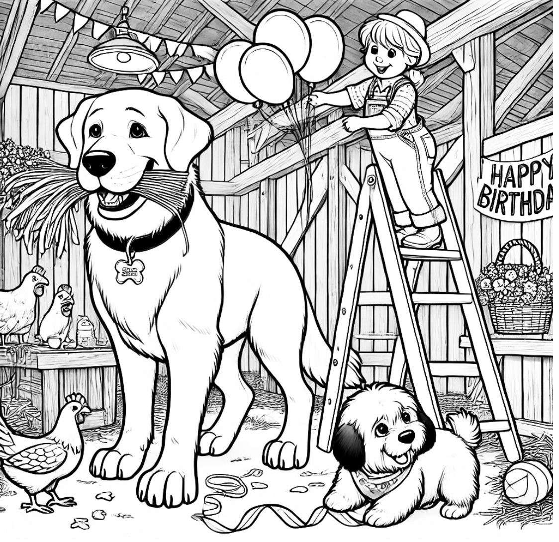 Duke and Toby's Birthday Party Coloring Book