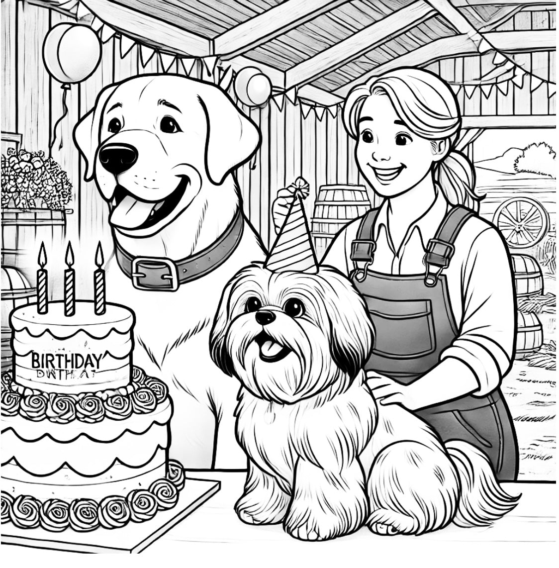 Duke and Toby's Birthday Party Coloring Book