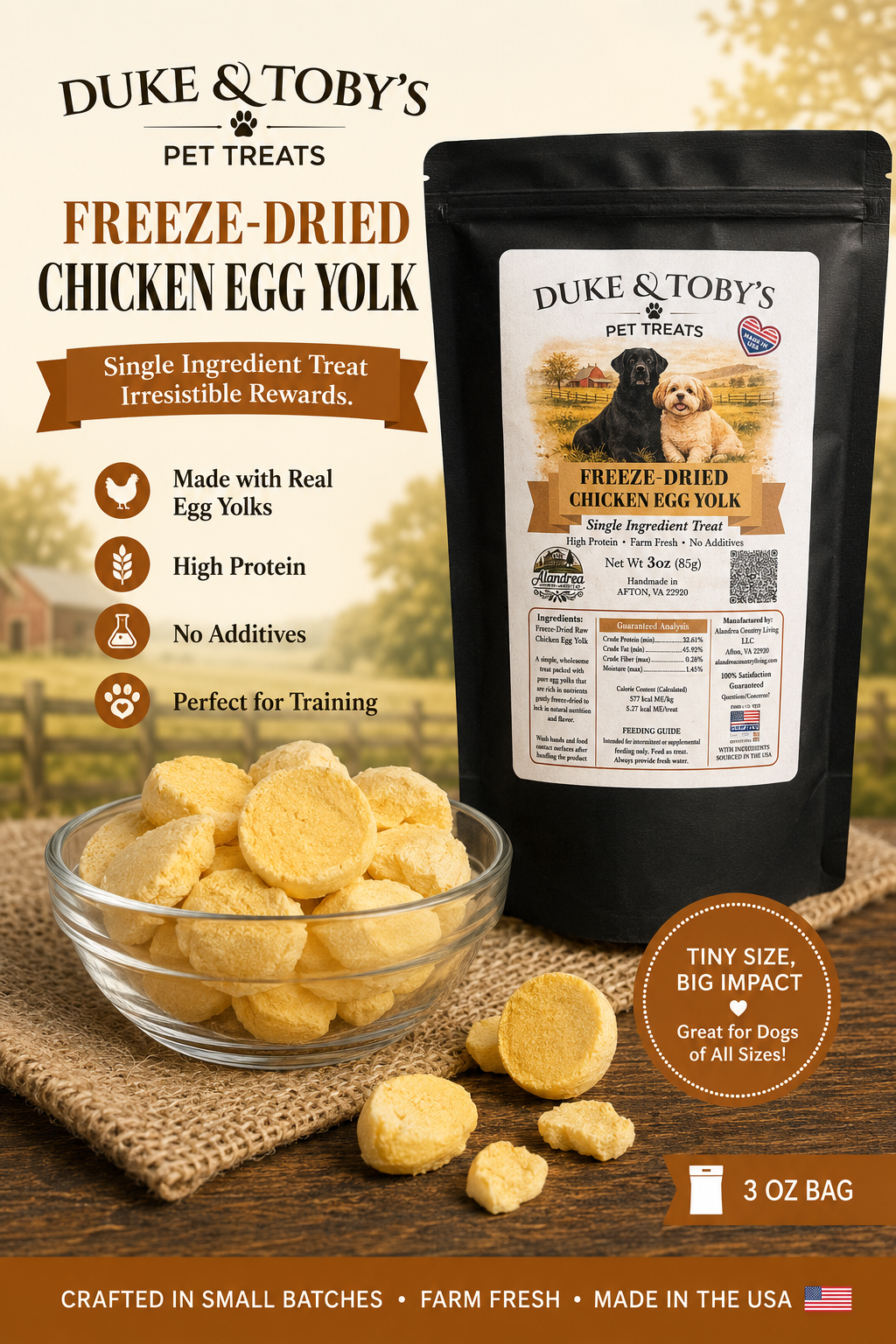 Duke & Toby's Freeze-Dried Pet Treats | Single Ingredient | Made in Virginia
