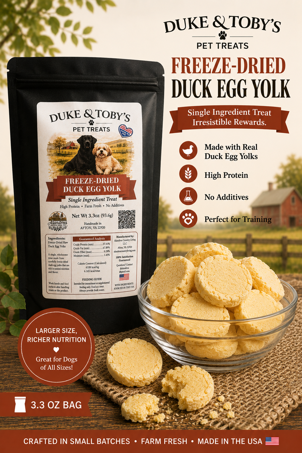 Duke & Toby's Freeze-Dried Pet Treats | Single Ingredient | Made in Virginia