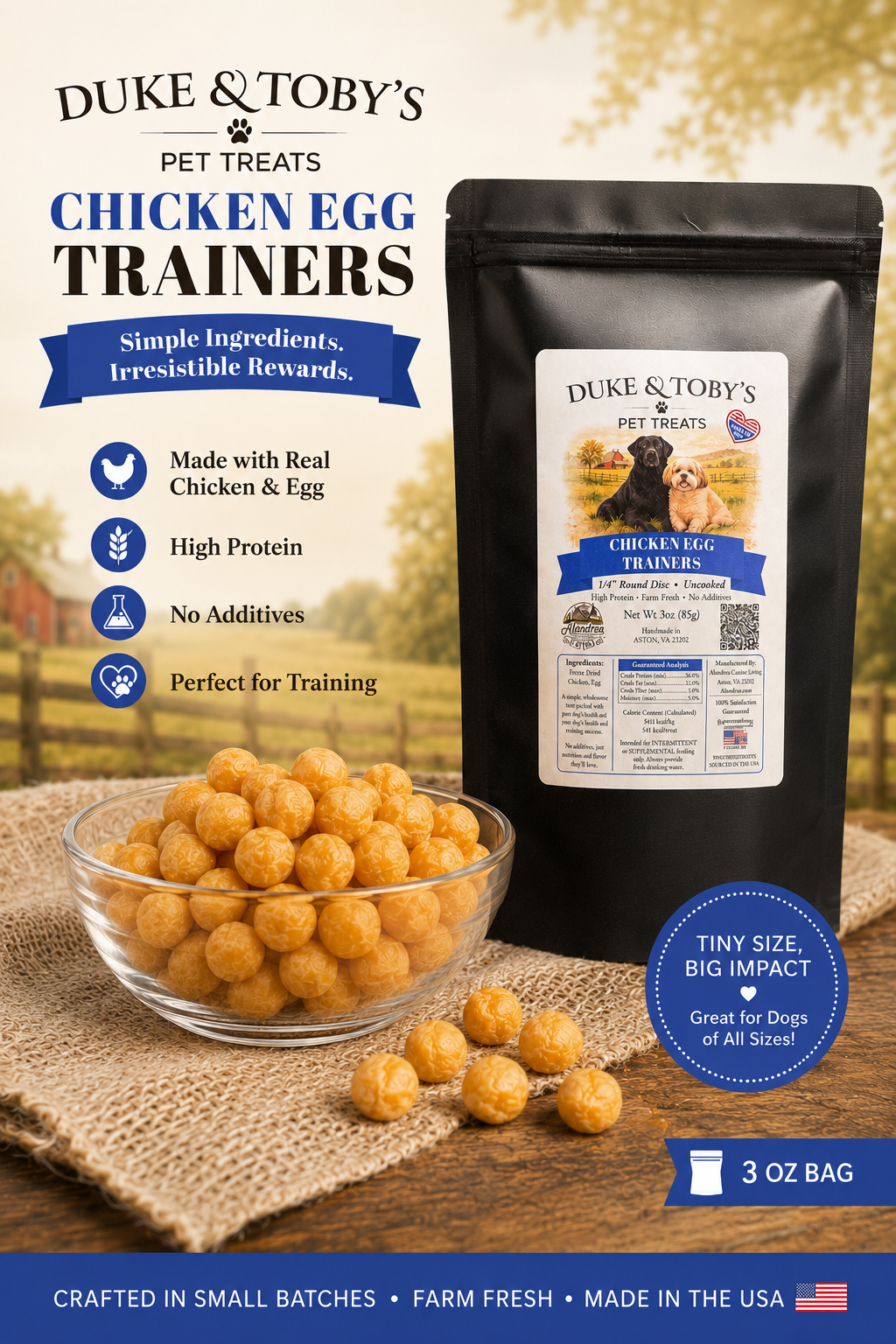 Duke & Toby's Freeze-Dried Pet Treats | Single Ingredient | Made in Virginia