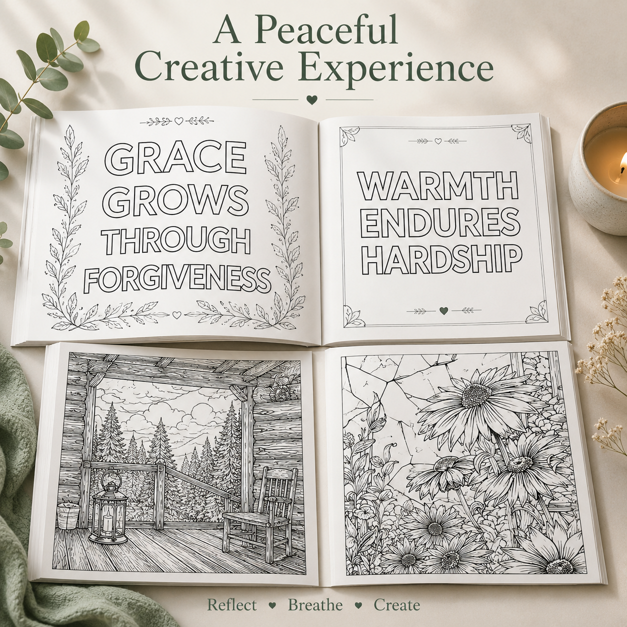 GRACE Reflective Coloring Book | Mindfulness & Healing