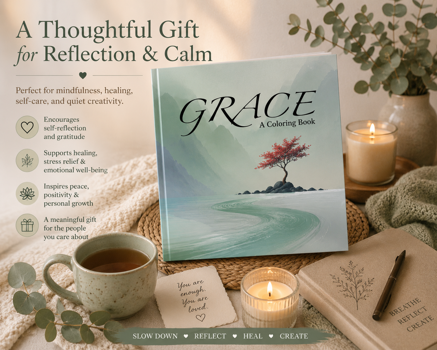 GRACE Reflective Coloring Book | Mindfulness & Healing