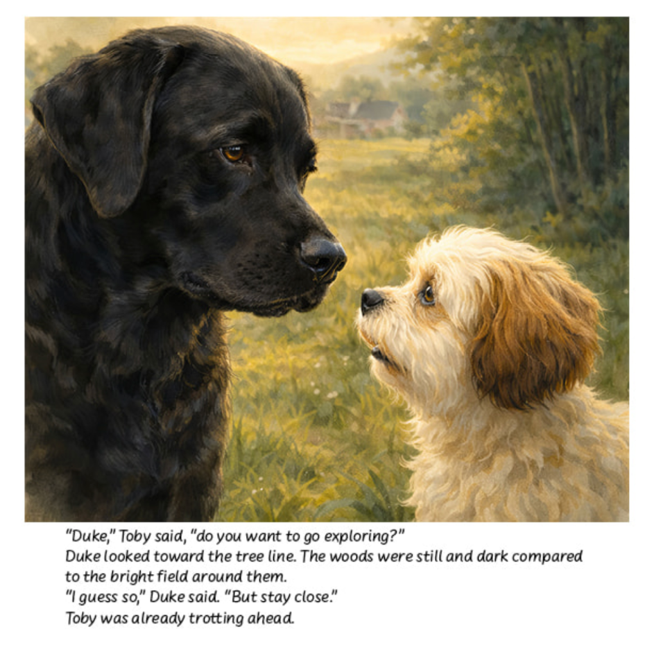 Duke and Toby and the Stranger In The Woods
