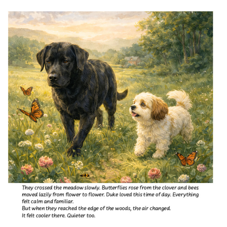Duke and Toby and the Stranger In The Woods