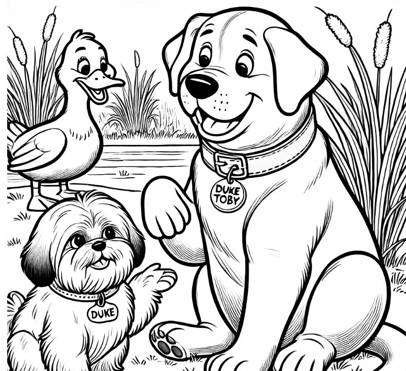 Duke and Toby's Treasure Hunt Coloring Book